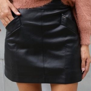 Faux Leather Skirt